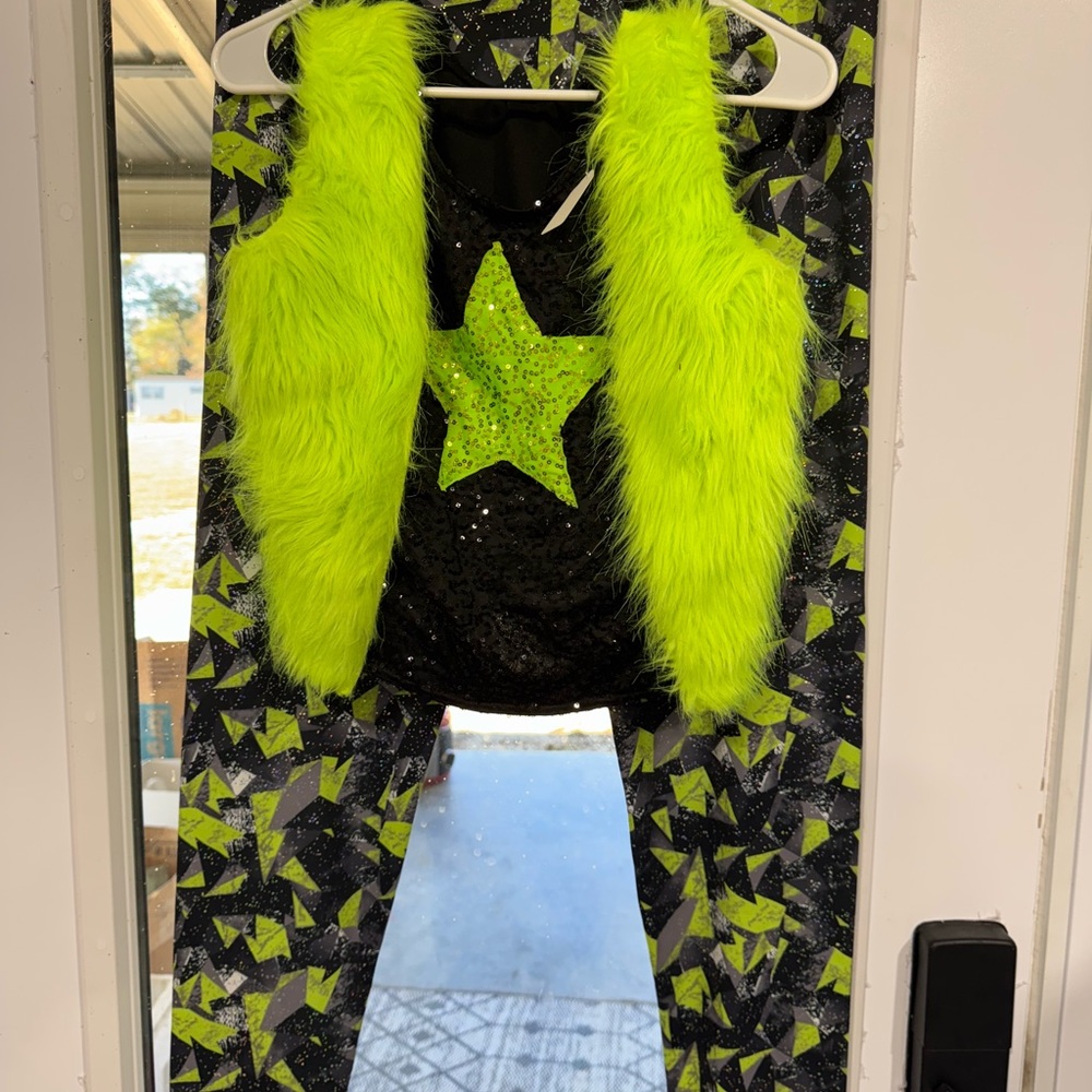 Weissman Neon Green Star Dance Costume